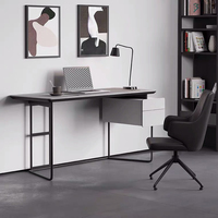 Promotion : Bureau Moderne Blanc, Petit Meuble de Maison, Table d'Ordinateur en Marbre et Métal pour Salon et Bureau – En Vente