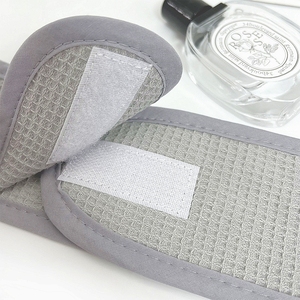 Nhà Sản Xuất Tùy Chỉnh Thiết Kế 100% Bông Waffle Tùy Chỉnh Thêu Logo Spa Trang Điểm Hairband Tinh Khiết Bông Mặt Có Thể Giặt <span class=keywords><strong>Headband</strong></span> - Product Image 3