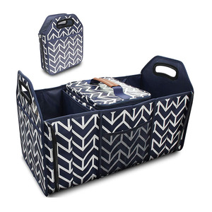 Foldable Car Storage Bag with Insulation Cooler Bag Car Trunk Totes Set of 2PCS