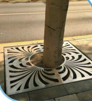 Grille décorative pour arbre en acier au carbone découpée au laser sur mesure, protection de trou d'arbre ronde pour aménagement paysager de jardin