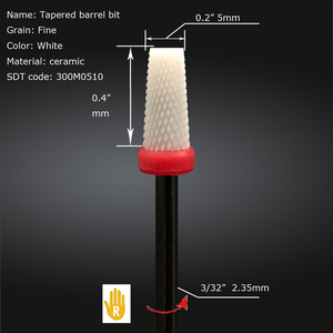 Broca de taladro de uñas de cerámica, barril cónico con cabezal de 5mm de diámetro, Popular e <span class=keywords><strong>Lima</strong></span> - Product Image 2