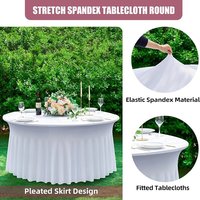Nappe extensible personnalisée, jupe de table ronde en spandex pour événements professionnels et fêtes