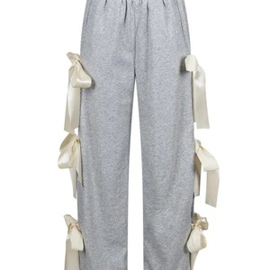 Pantalon de sport streetwear patchwork à rubans, coupe ample, taille haute, style hip-hop, décontracté pour femme, à prix réduit - Product Image 3