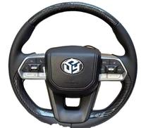 Volant de direction en cuir et fibre de carbone modifié pour Toyota Corolla LC300 Hilux N70 Fortuner Land Cruise GR