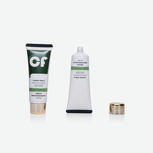 Tubo de PE vacío personalizado con impresión en bloque verde y tapa redonda electrochapada en oro para crema de manos perfumada - Product Image 3