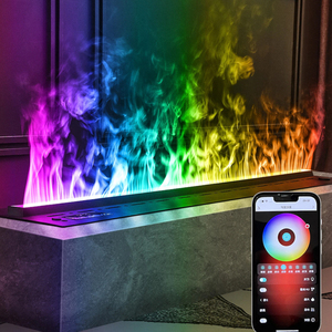 LED炎3D水蒸気暖炉 - リアルな蒸気効果、複数の炎の色、アプリ制御、簡単設置 - Product Image 2