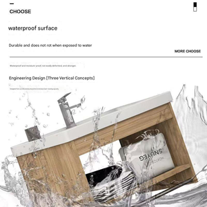 Mobile <span class=keywords><strong>Bagno</strong></span> <span class=keywords><strong>in</strong></span> <span class=keywords><strong>Legno</strong></span> Massello con Lavabo Rettangolare <span class=keywords><strong>in</strong></span> Ceramica, Design <span class=keywords><strong>Moderno</strong></span> Sospeso a Parete per <span class=keywords><strong>Bagno</strong></span> di Fattoria, Appartamento, Hotel - Product Image 4