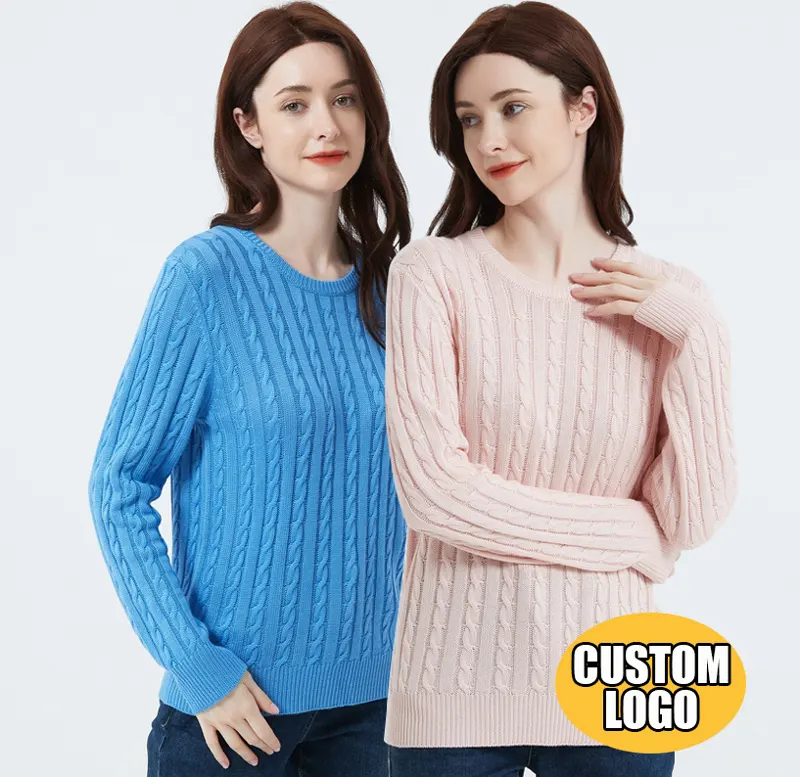 2022 Fashion Women's Pullover Sweater Dress Custom Logo Womens Knit Rib Sweaters for Autumn & Winter