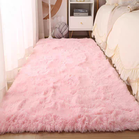 Tapis moderne de luxe, tapis moelleux en polyester, doux pour la chambre à coucher et le salon, lavable en machine