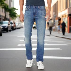 กางเกงยีนส์ทรงสลิมฟิตของผู้ชายกางเกงสกินนี่ขายาวแบบสตรีทสีทึบทรงตรงสไตล์สตรีท - Product Image 1