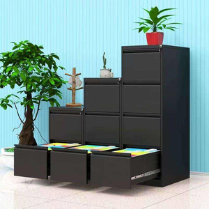 Armoire à dossiers verticale moderne en acier, gain de place, avec 3 tiroirs, mobilier de bureau durable, couleur personnalisable - Product Image 3