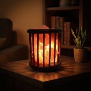 ODONTOMED2011 BEAUTIFUL BASKET HIMALAYAN SALT LAMP TALL 7 6-7 LBS CHUNKS CORD <b>BULB</b> WARM GLOW IDEAL <b>NIGHT</b> <b>LIGHT</b> HOME DECORATION - Product Image 3