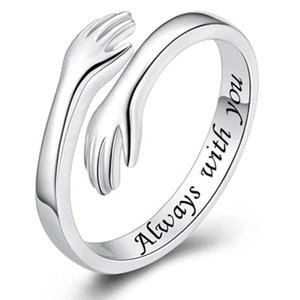 Anillos de boda para parejas, anillos de mano para abrazar, anillo de amor para <span class=keywords><strong>siempre</strong></span>, banda ajustable, regalo de joyería para chicas adolescentes - Product Image 5