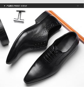 Chaussures en cuir pour hommes de qualité supérieure en cuir de vachette, confortables, à lacets, bout pointu, style business décontracté, design élégant - Product Image 5