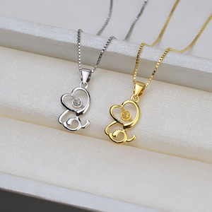 Plata S925, Suministros para Abalorios DIY, Accesorio de Perla, Colgante de Perro del Zodiaco, 4-5 Engastes Vacíos 1463 para Collar de Mujer, Cadena de Clavícula - Product Image 1