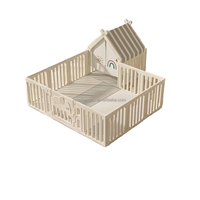 Parc de jeu pour bébé Vsuch avec maisonnette, motif éléphant mignon, clôture d'activités pour enfants, espace de sécurité pour usage intérieur à la maison