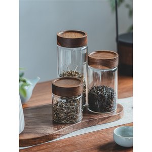 กระปุกชาแก้วฝาไม้ไผ่ กระปุกเก็บรักษาความสดแบบสุญญากาศ สำหรับชา ดอกไม้ น้ำตาล ใช้ในครัวเรือน ความจุน้อยกว่า 300 มล. - Product Image 3