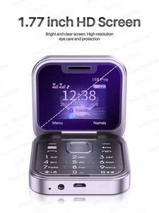 โทรศัพท์มือถือ I16 Pro Mini Flip รุ่น 2G GSM รองรับซิมคู่ โทรด่วน เล่นวิดีโอ เปลี่ยนเสียง แจ็ค 3.5 มม. วิทยุ FM โทรศัพท์มือถือพับได้ขนาดเล็ก - Product Image 3
