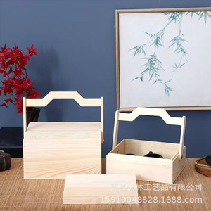 Cajas de regalo de madera rectangulares de pino hechas a mano, tamaño personalizable, para almacenamiento de frutas, refrigerios, recuerdos y embalaje. - Product Image 4