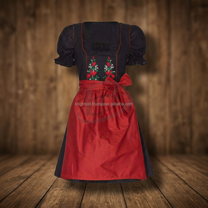 2021 High Quality Cotton Check Bavarian Dirndl German Dirndl Dresses for Girls, Dirndl Costume for Oktoberfest (German <b>Clothing</b>) - Product Image 2