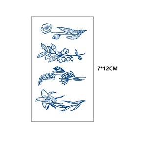 Jugo semipermanente Flores de tamaño pequeño Tatuajes temporales que duran 7-14 días Pegatinas de tatuaje de transferencia a prueba de agua - Product Image 5