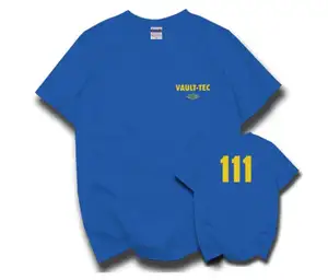 Camiseta Ecowalson Fallout Vault de algodón de colores sólidos con brazos cruzados para hombre, camiseta novedosa para hombre, camisetas personalizadas - Product Image 1