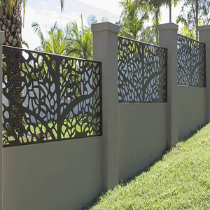 Custom Outdoor Metal Privacy <b>Screen</b> with Laser Cut Design for Yard Fence and Safety Fencing Customizable Height - Product Image 3