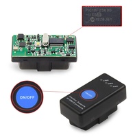 Mini Escáner Inalámbrico OBD2 ELM327 V1.5 con Chip PIC18F25K80 y Botón de Encendido, Compatible con Todos los Protocolos OBD II
