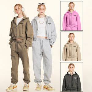 Sweat-shirts et hoodies pour femmes de haute qualité en molleton 100% coton, avec logo personnalisé imprimé, coupe courte, grandes tailles - Product Image 2