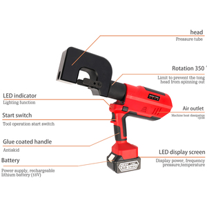 Xách tay có thể sạc lại pin mạnh mẽ Powered máy thủy lực cho 6.5-20.5mm lỗ kim loại đấm 12 tấn tay-grip loại công cụ - Product Image 3