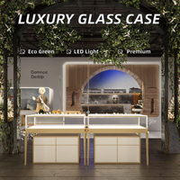 Vitrine d'exposition en verre minimaliste moderne avec éclairage LED pour bijoux et montres