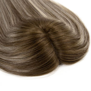 Prêt à expédier – Vente en gros de postiches en cheveux humains vierges russes européens, base en soie, mono lace topper pour femmes blanches - Product Image 5