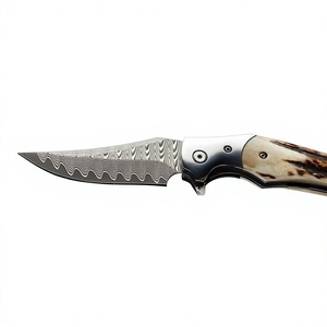 Couteau de poche pliant personnalisable en acier au carbone OEM avec lame à pointe tombante et manche en bois pour le camping et la chasse en extérieur - Product Image 5