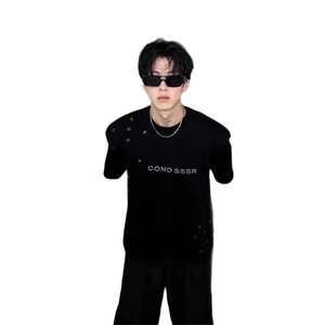 <span class=keywords><strong>Camiseta</strong></span> de <span class=keywords><strong>Manga</strong></span> <span class=keywords><strong>Corta</strong></span> para Hombre, Estilo Urbano Americano 2025, Diseño Exclusivo de Verano, con <span class=keywords><strong>Hombreras</strong></span>, Marca de Moda, Estampado 3D con Letras - Product Image 5