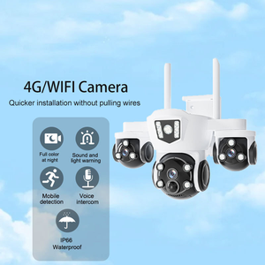 O kampro năng lượng mặt trời cctv PTZ camera an ninh 3 ống kính 12MP 4 gam <span class=keywords><strong>GSM</strong></span> PIR báo động con người theo dõi máy ảnh với 8 Wát panel năng lượng mặt trời 8000mAh pin - Product Image 2