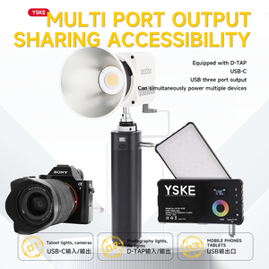 KAZHI 40000mAh Support de batterie universel avec vis 1/4, entrée/sortie USB-C PD, poignée de batterie <span class=keywords><strong>D</strong></span>-Tap pour éclairage photographique extérieur - Product Image 2