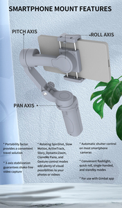 F5 estabilizador điện thoại Gimbal <span class=keywords><strong>3</strong></span> trục cầm tay ổn định điện thoại thông minh chống rung 360 xoay Gimbal ổn định với ứng dụng chân máy - Product Image 4