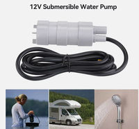 Pompe à eau submersible 12V/24V DC avec filtre, 600L/H, 5,6M de hauteur de refoulement, JT-500, pour caravane, camping-car, toilettes