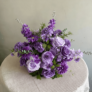 Arrangement <span class=keywords><strong>de</strong></span> fleurs artificielles en soie, rose blush, jaune, rose, calla, lys, style classique, 1,5 m <span class=keywords><strong>de</strong></span> haut, bouquet pré-fait pour mariage, fête, maison - Product Image 2