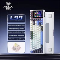 Clavier mécanique sans fil AULA L99 tri-mode, 8000 mAh, écran intelligent de 3,98 pouces, clavier de jeu pour e-sport, cadeaux