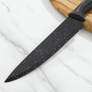 6 Pieces Kitchen <b>Knife</b> <b>Set</b> Black Non-stick Coating Stainless Steel Chef <b>Knife</b> <b>Set</b> <b>Sharp</b> Kitchen <b>Knives</b> With Peeler - Product Image 4