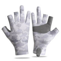 OEM Vente en gros Gants de pêche avec protection UV Gants de pêche antidérapants à 5 coupures et 5 doigts Gants de pêche sans doigts pour le travail