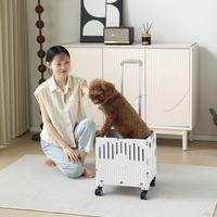 Carrito Plegable y Ligero para Mascotas, Perros Pequeños/Medianos y Gatos, con 4 Ruedas, para Paseos y Viajes al Aire Libre