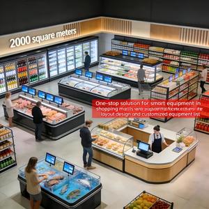 <span class=keywords><strong>Réfrigérateur</strong></span> commercial modulaire en acier inoxydable refroidi par air, à montage inférieur, et congélateur <span class=keywords><strong>combiné</strong></span> en îlot pour centres commerciaux. - Product Image 2