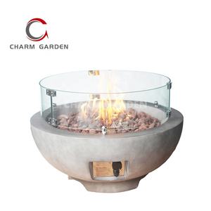 Garde-vent rond en verre trempé pour fosse à feu extérieure, Protection contre les flammes de Table, Protection contre le vent en verre rond en Aluminium - Product Image 5
