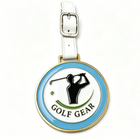 Étiquette de sac de golf en alliage de zinc de haute qualité, personnalisable avec logo métallique, durable, pour bagages de voyage, accessoire de golf en gros