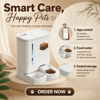 Distributeur automatique intelligent de nourriture et d'eau pour animaux de compagnie, 5L de nourriture, 4L d'eau, WIFI, application Tuya, alimentation programmée pour chats et chiens