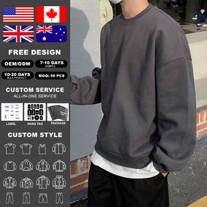 Sweat-shirt à col rond à manches longues Kingsen personnalisé 100% coton pour homme, en tissu French Terry épais, anti-rides et respirant - Product Image 2