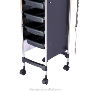 <span class=keywords><strong>Pas</strong></span> <span class=keywords><strong>cher</strong></span> équipement de salon de chariot en plastique noir tiroirs de beauté portable chariot de plateau - Product Image 4