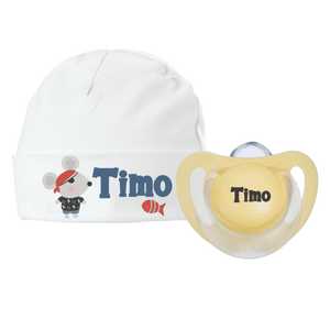 Bavaglino per neonati stampato con nome - Pirata - Product Image 3
